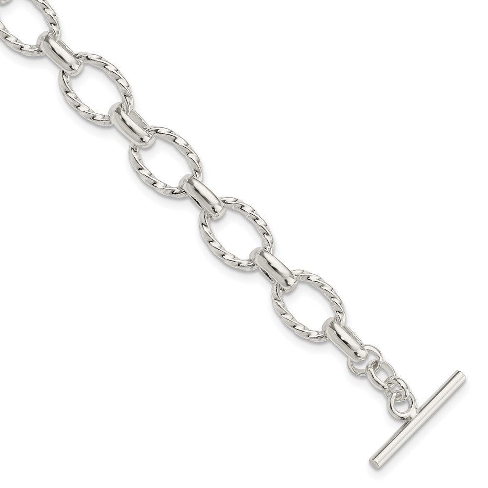 7.75 Inch Sterling Silver 7.75Inch Polished Fancy Link Toggle Bracelet