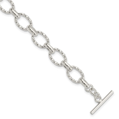 7.75 Inch Sterling Silver 7.75Inch Polished Fancy Link Toggle Bracelet