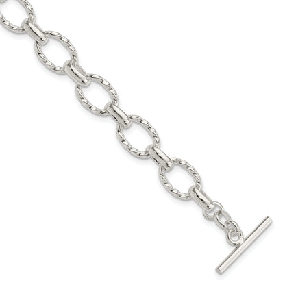 8.75 Inch Sterling Silver 8.75Inch Polished Fancy Link Toggle Bracelet