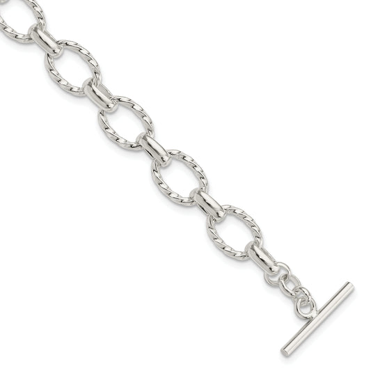 8.75 Inch Sterling Silver 8.75Inch Polished Fancy Link Toggle Bracelet