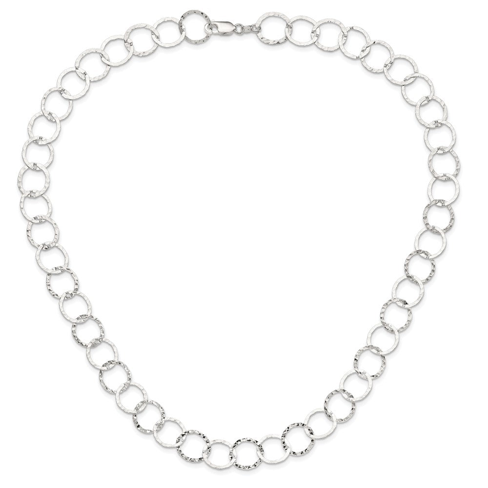 Sterling Silver Fancy Hammered Necklace