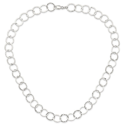 Sterling Silver Fancy Hammered Necklace