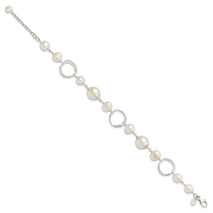 8.5 Inch Sterling Silver Fw Cultured Pearl 8.5In Bracelet