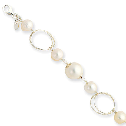 8.5 Inch Sterling Silver Fw Cultured Pearl 8.5In Bracelet