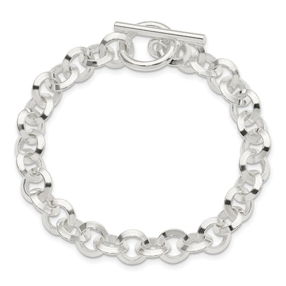 8.5 Inch Sterling Silver 8.5Inch Polished Fancy Circular Link Bracelet