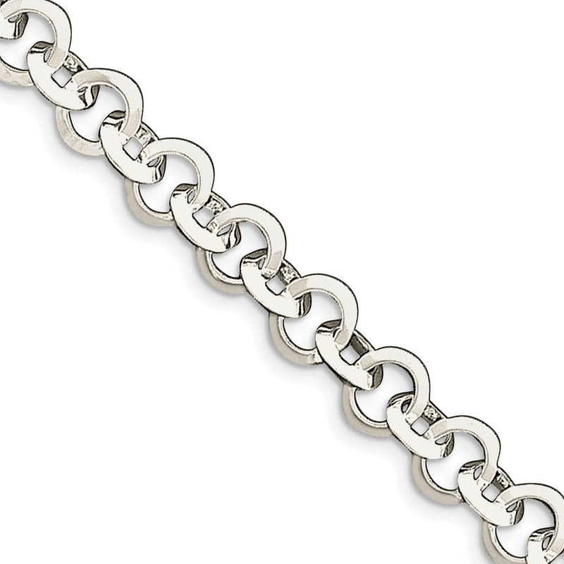 8.5 Inch Sterling Silver 8.5Inch Polished Fancy Circular Link Bracelet