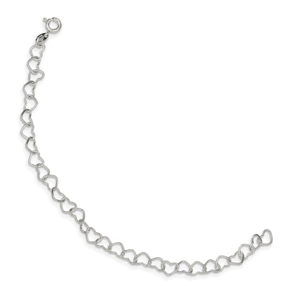 8 Inch Sterling Silver 8Inch Polished Fancy Heart Link Bracelet