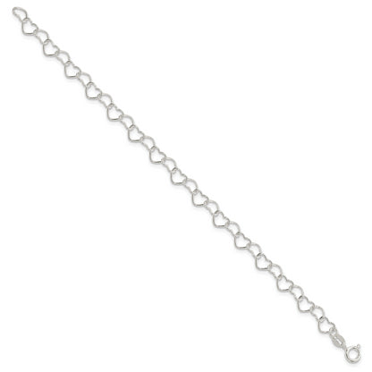 7 Inch Sterling Silver 7Inch Polished Fancy Heart Link Bracelet