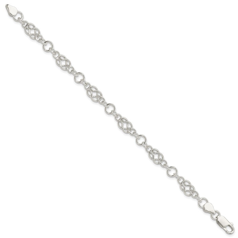 7.5 Inch Sterling Silver 7.5Inch Polished Fancy Knot-Link Bracelet