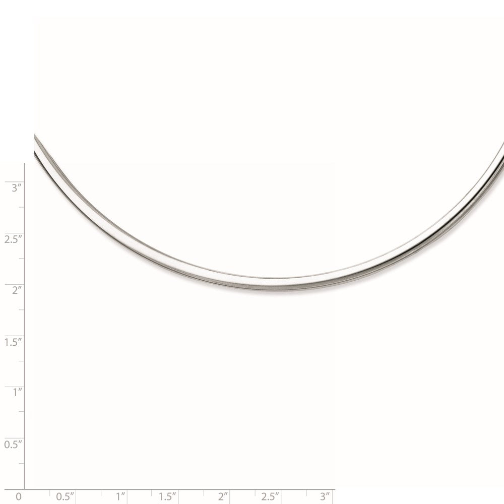 Sterling Silver Rhodium-Plate 16Inch W2In Ext Polished Neck Collar Necklace