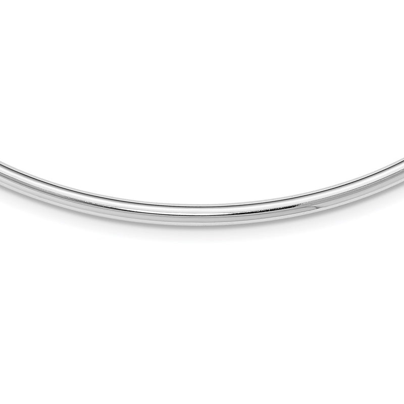 Sterling Silver Rhodium-Plate 16Inch W2In Ext Polished Neck Collar Necklace