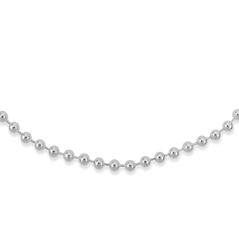 Sterling Silver 18Inch Hollow Polished Fancy Beaded Necklace