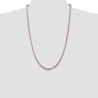 26 Inch Sterling Silver Antiqued 3.25mm Solid Square Spiga Chain Necklace