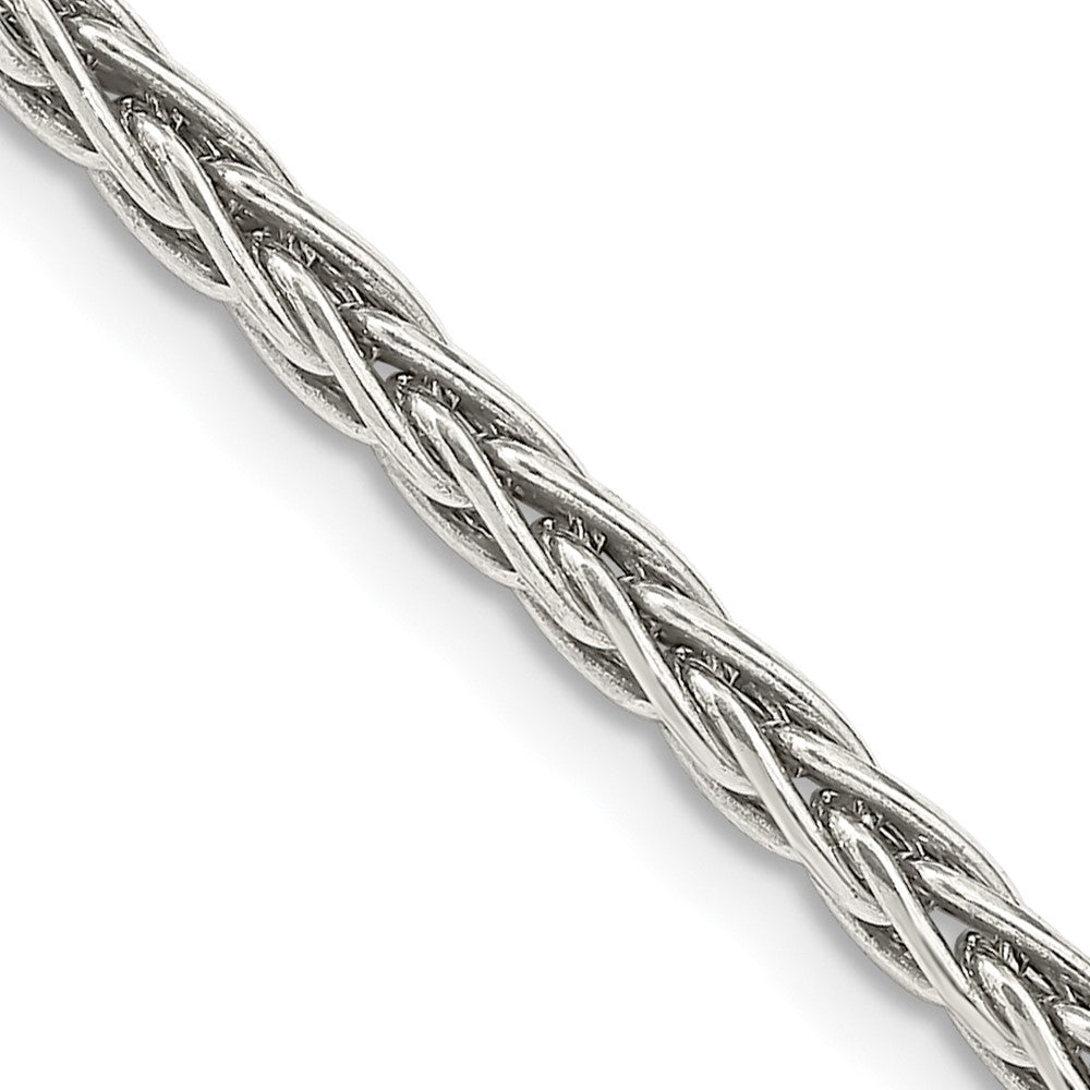 20 Inch Sterling Silver Antiqued 3.25mm Solid Square Spiga Chain Necklace
