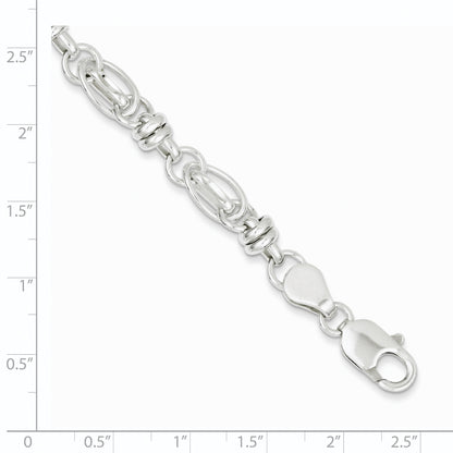 7.5 Inch Sterling Silver 7.5Inch Polished Diamond-Cut Fancy Link Bracelet