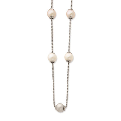 Sterling Silver 9-11mm Multi-Color Freshwater Cultured Pearl W/ 2In Ext. Necklace