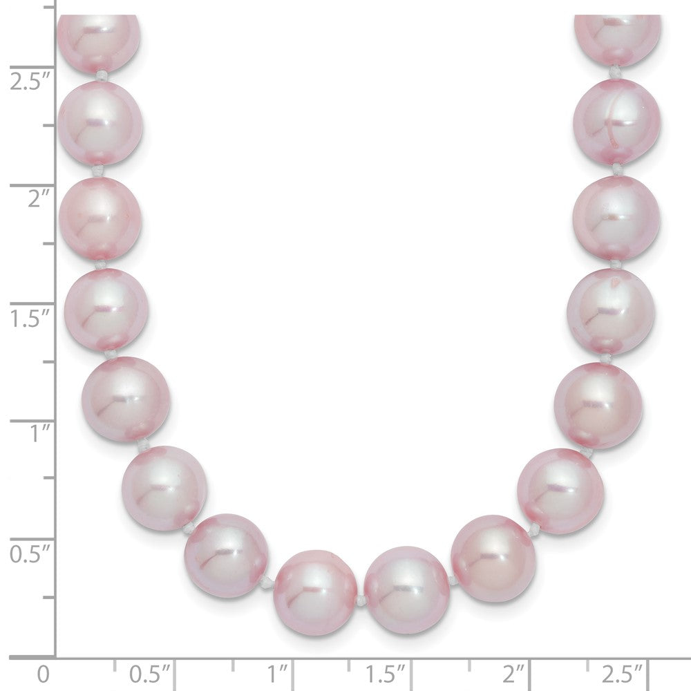 Sterling Silver Rhodium-Plated 9-10mm Purple Fwc Pearl Necklace