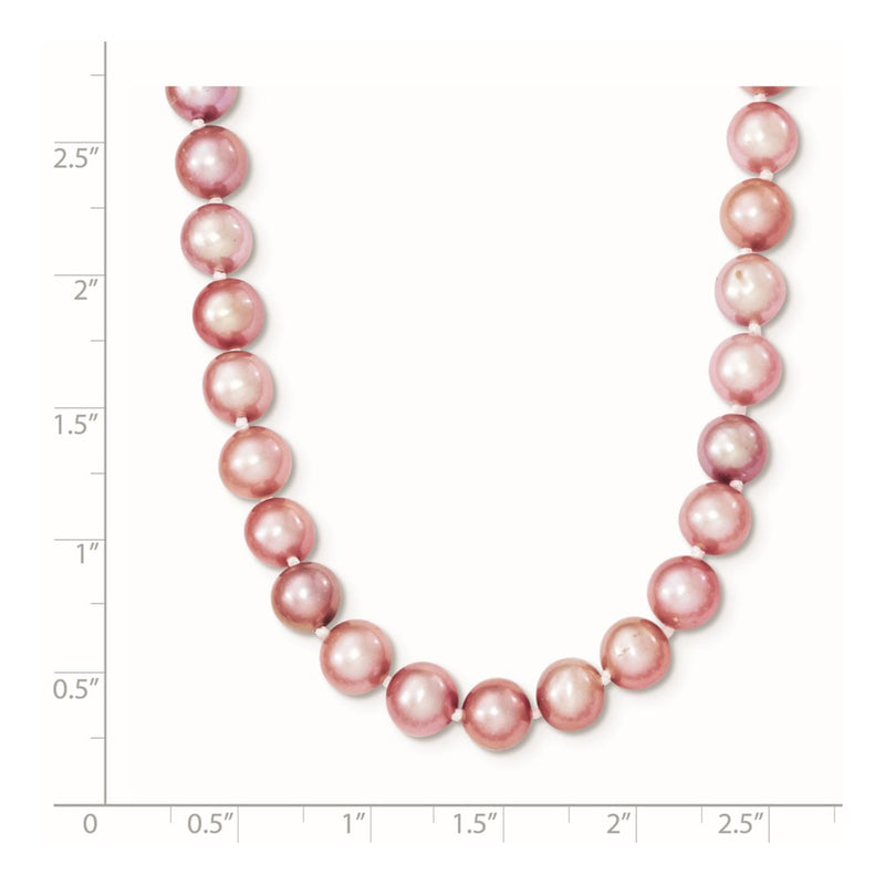 Sterling Silver Rhodium-Plated 6-7mm Purple Fwc Pearl Necklace