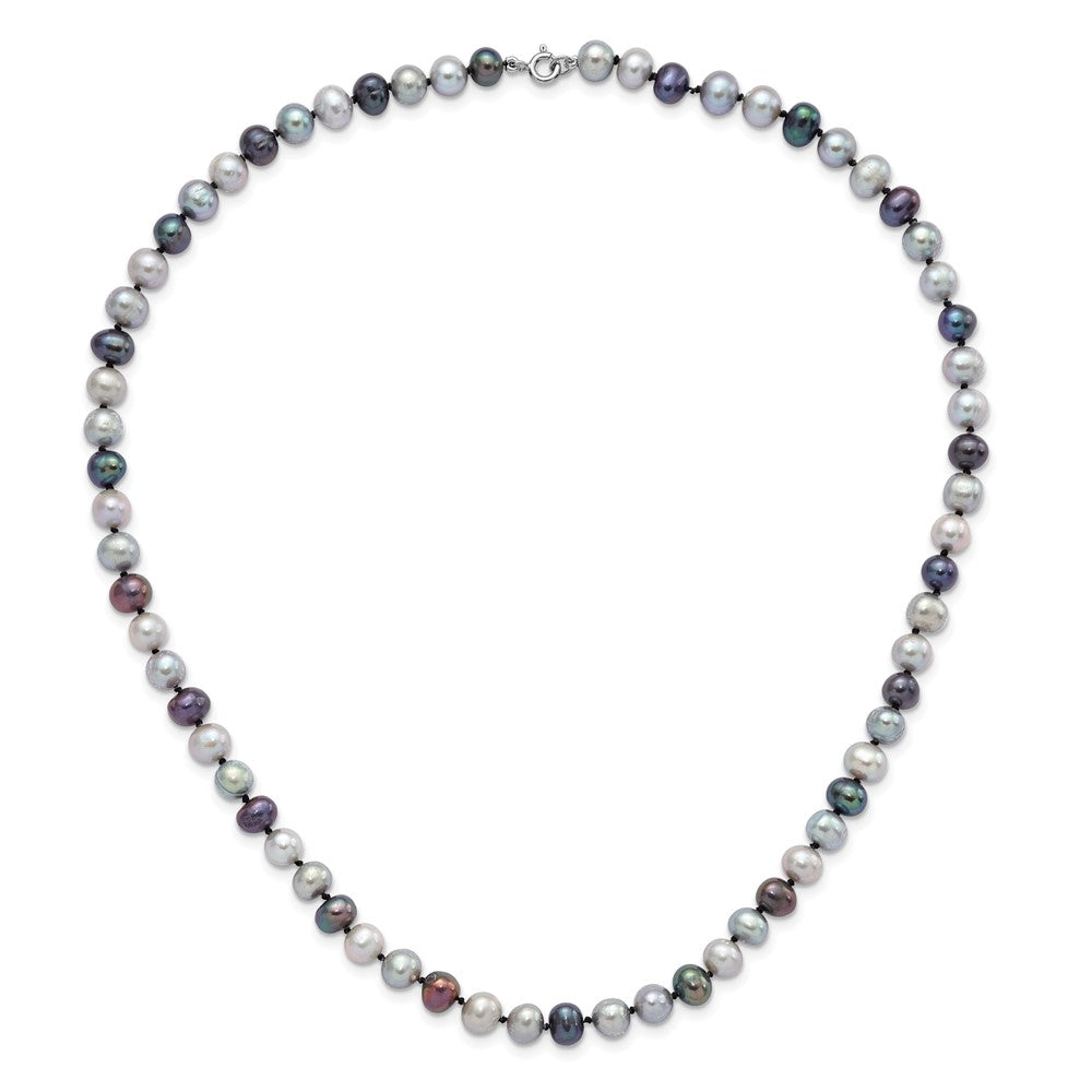 Sterling Silver Rhodium Fwc Pearl Necklace/7.25 Brace/3Pc Earring Set