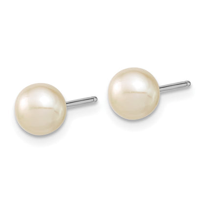 Sterling Silver Rh-P 6-7mm Fwc Pearl Necklace 7.25 Brace & 1Pc Earring Set