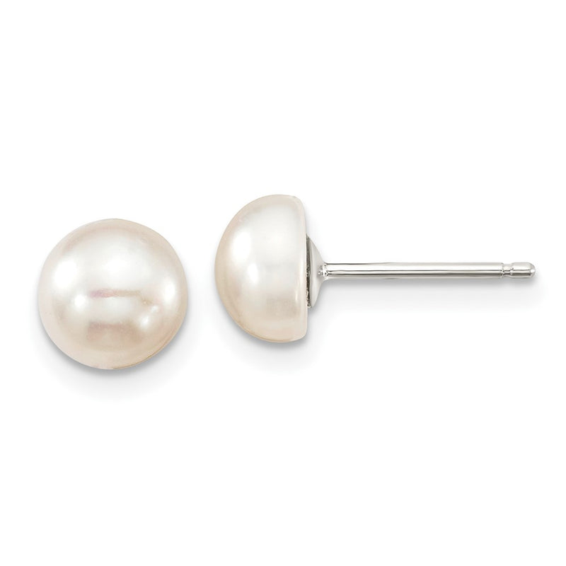 Sterling Silver Rhod-Pltd White 6-7mm 3 Piece Fw Cultured Pearl Set