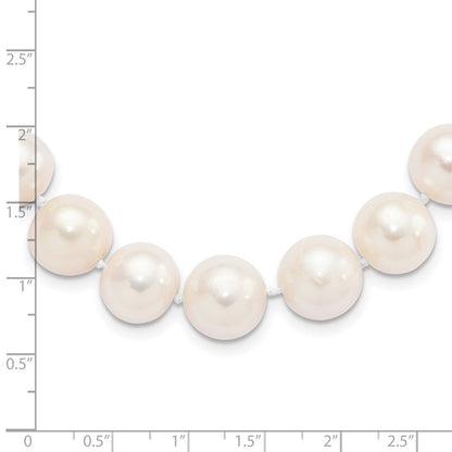 Sterling Silver Rhodium 11-12mm White Fw Cultured Pearl Necklace