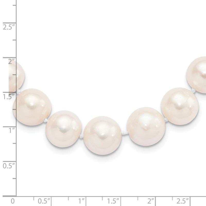 Sterling Silver Rhodium 11-12mm White Fw Cultured Pearl Necklace