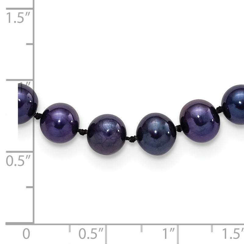 Sterling Silver Rhodium-Plated 6-7mm Black Fwc Pearl Necklace