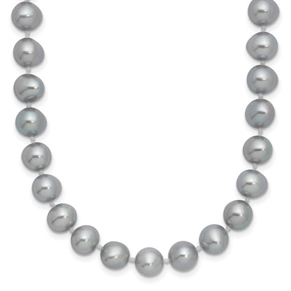 Sterling Silver Rhodium 7-8mm Grey Fwc Pearl Necklace
