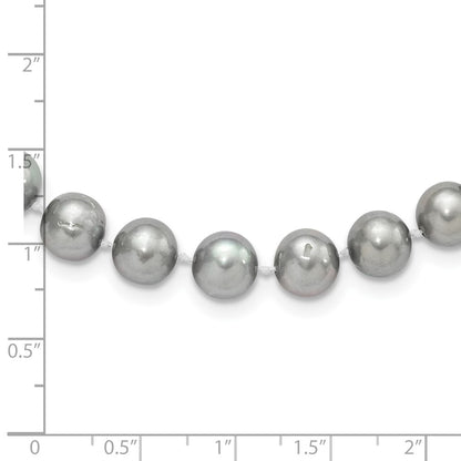 Sterling Silver Rhodium 8-9mm Grey Fwc Pearl Necklace