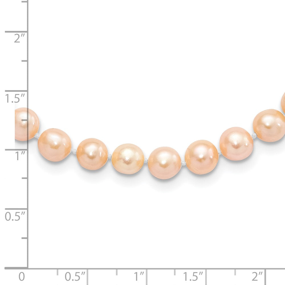 7.25 Inch Sterling Silver Rhod-Plated 6-7mm Pink Fwc Pearl Bracelet