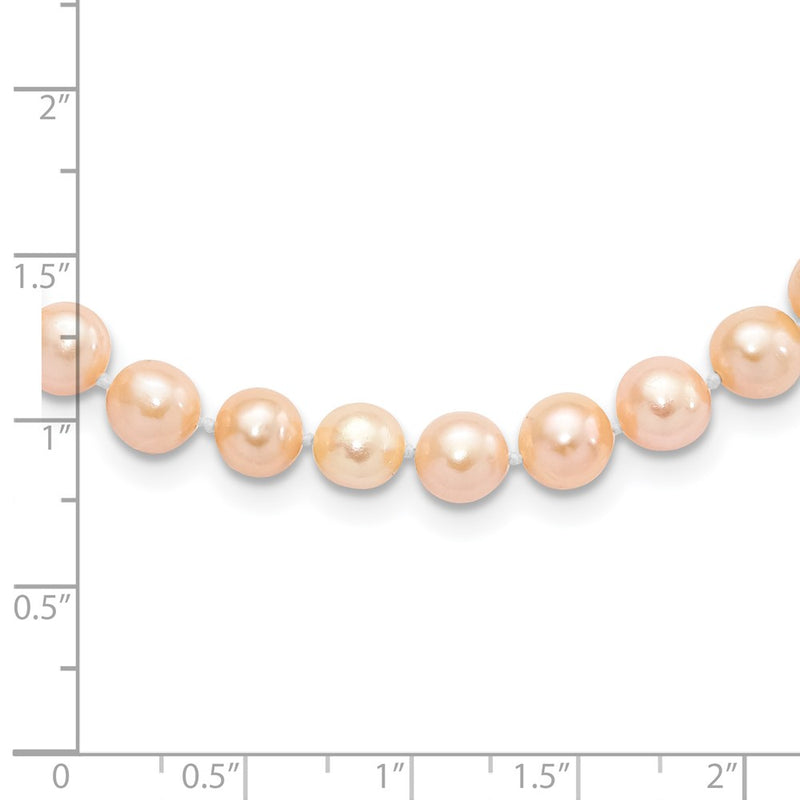 7.25 Inch Sterling Silver Rhod-Plated 6-7mm Pink Fwc Pearl Bracelet