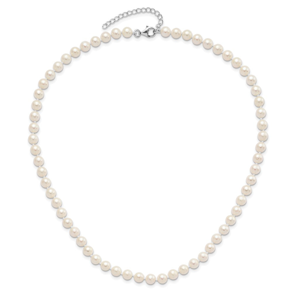 Sterling Silver Rh 6-7mm Fwc Pearl 18/2 Necklace 7/1 Brace/Earring Set