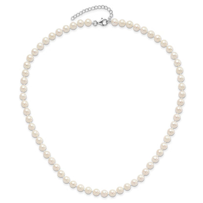 Sterling Silver Rh 6-7mm Fwc Pearl 18/2 Necklace 7/1 Brace/Earring Set
