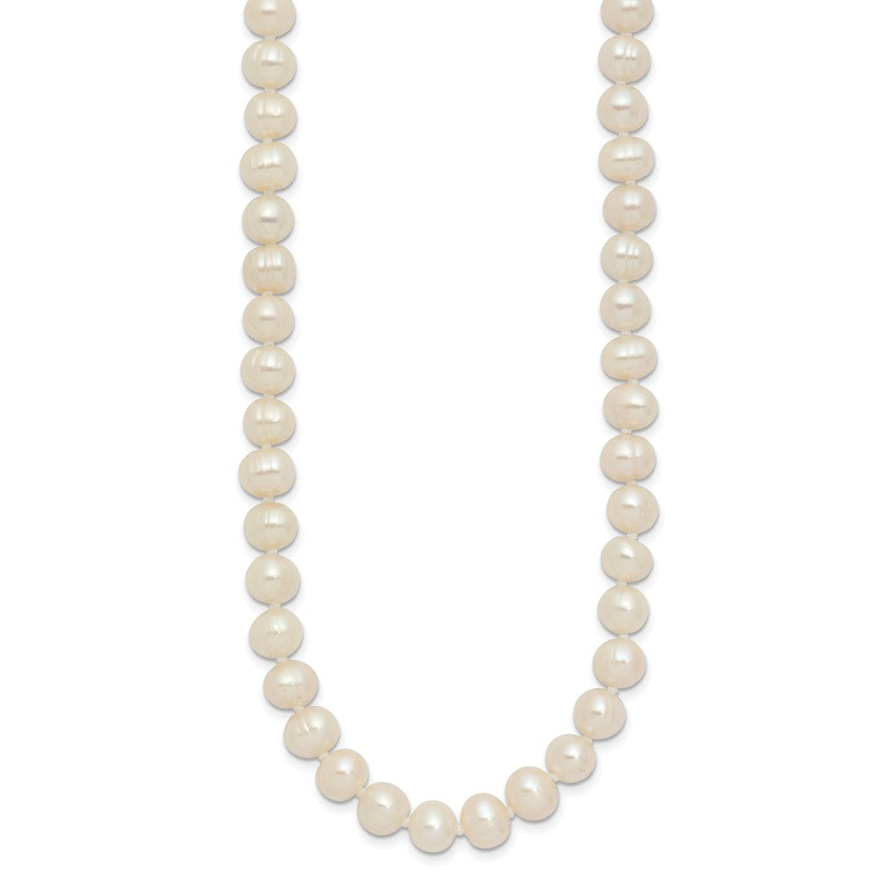 Fashion 6-7mm White Semi-Round Freshwater Cultured Pearl Slip-On Endless 80 Inch Necklace