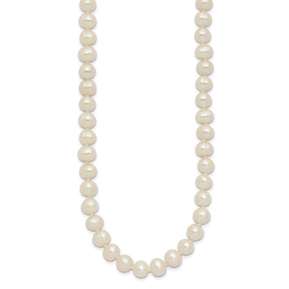 Fashion 6-7mm White Semi-Round Freshwater Cultured Pearl Slip-On Endless 80 Inch Necklace