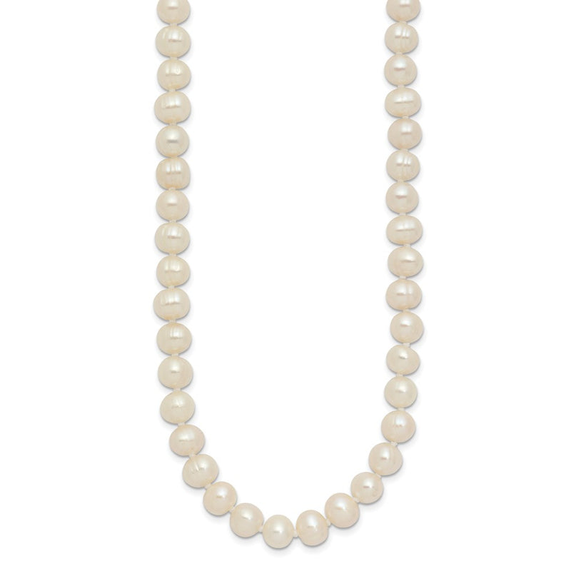 Fashion 6-7mm White Semi-Round Freshwater Cultured Pearl Slip-On Endless 80 Inch Necklace