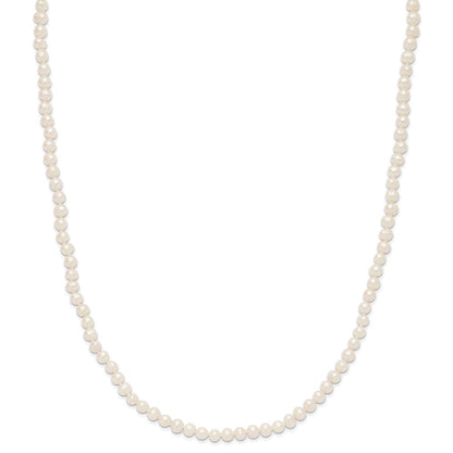Fashion 6-7mm White Semi-Round Freshwater Cultured Pearl Slip-On Endless 80 Inch Necklace