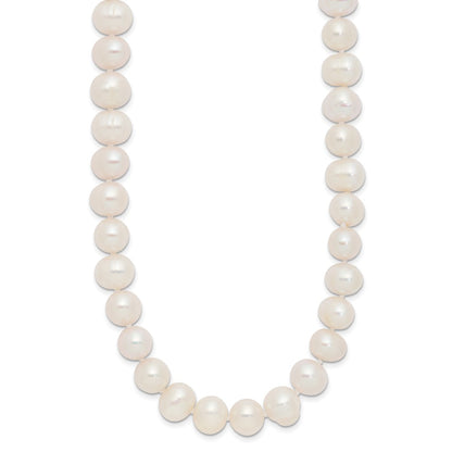 Fashion 9-10mm White Semi-Round Freshwater Cultured Pearl Slip-On Endless 80 Inch Necklace