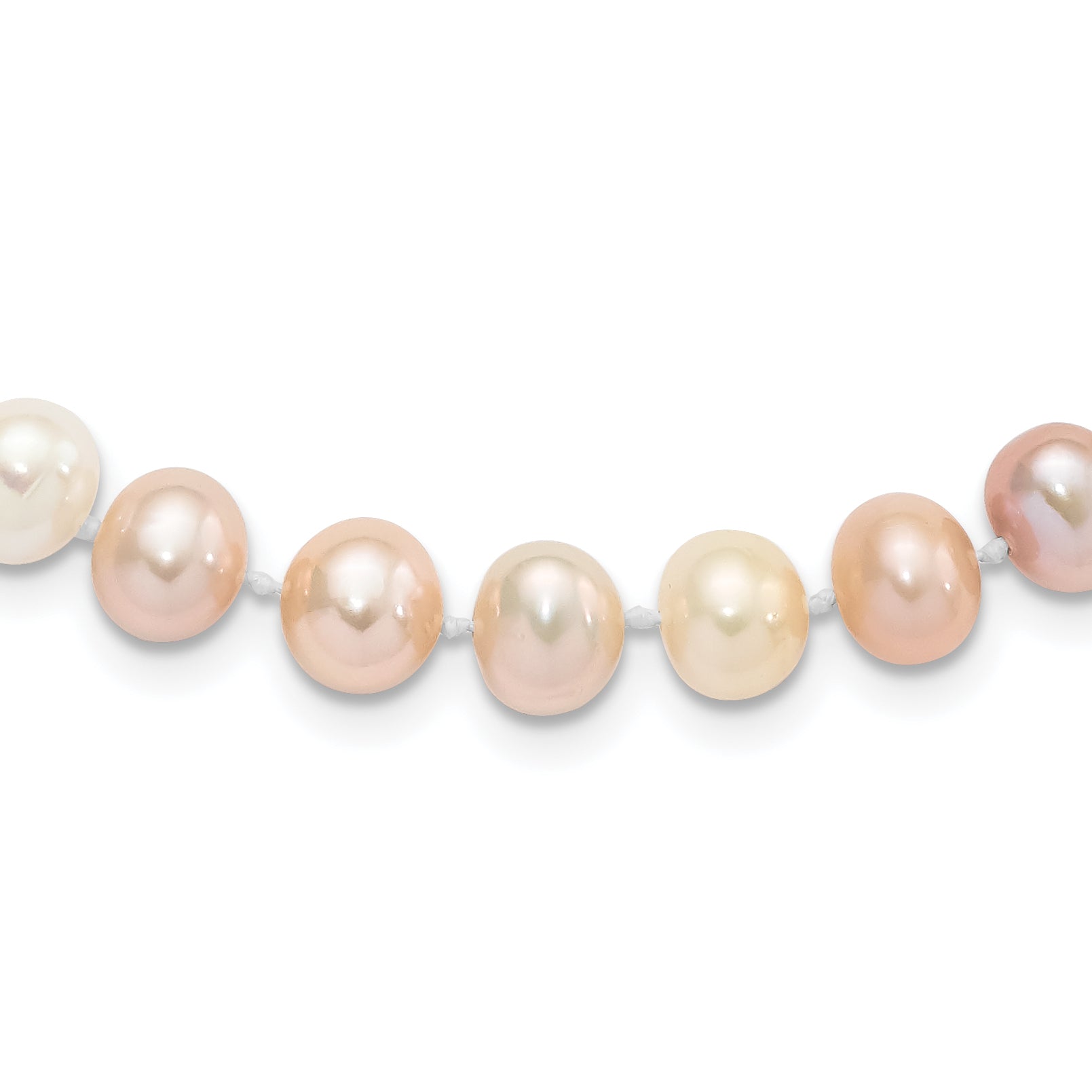Sterling Silver Rhodium-Plated 8-9mm Multi-Color Fwc Pearl Necklace