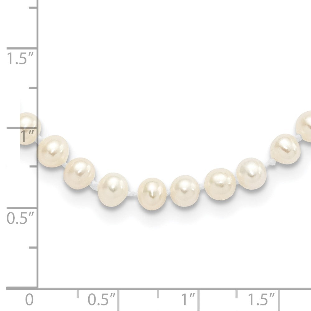 7.25 Inch Sterling Silver Rhodium 4-5mm White Fwc Pearl Bracelet