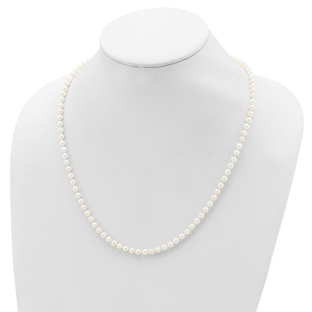 Sterling Silver Rhodium 4-5mm White Fwc Pearl Necklace