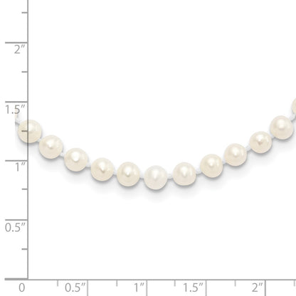 Sterling Silver Rhodium 4-5mm White Fwc Pearl Necklace