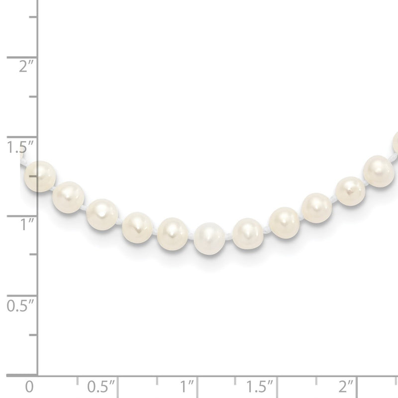 Sterling Silver Rhodium 4-5mm White Fwc Pearl Necklace