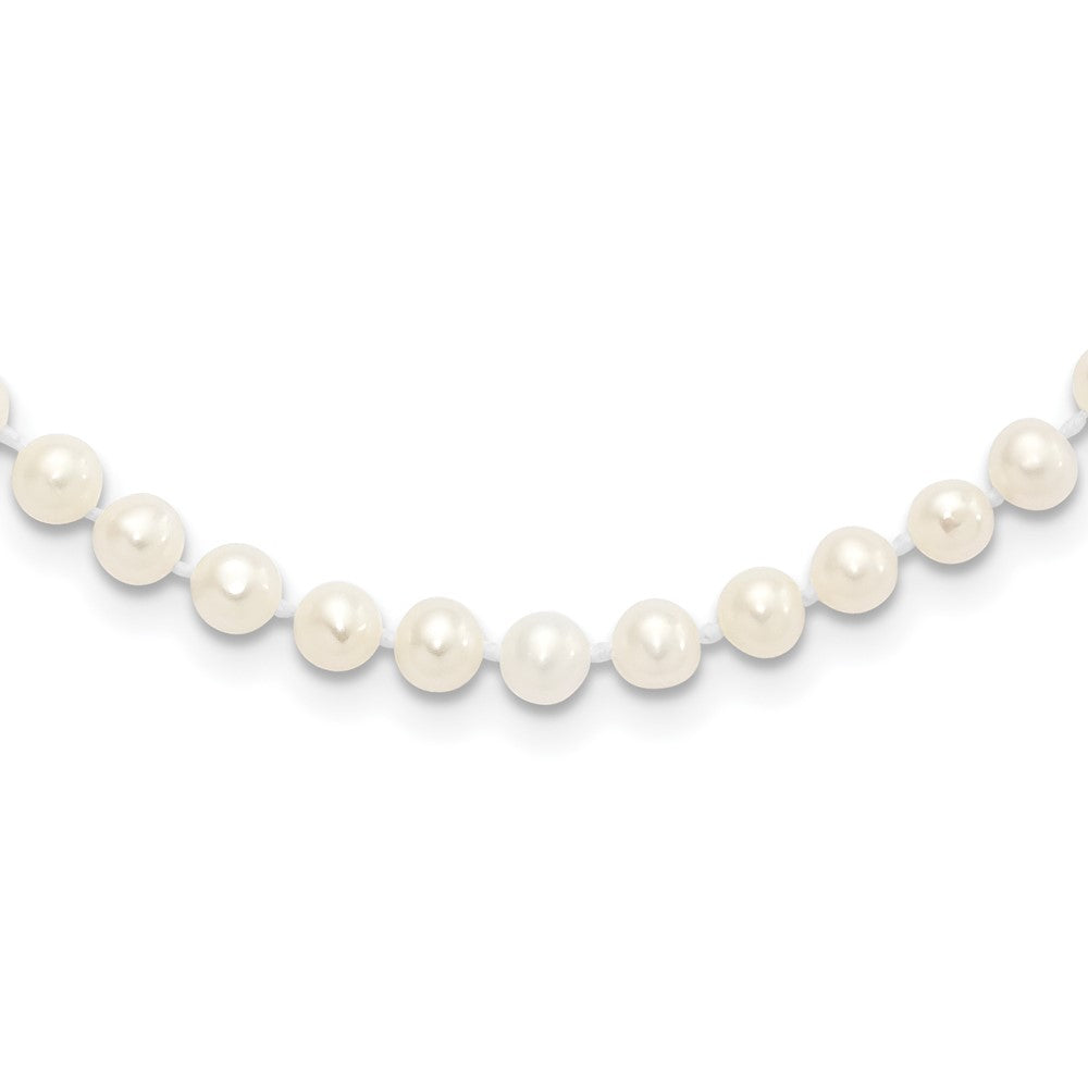 Sterling Silver Rhodium 4-5mm White Fwc Pearl Necklace