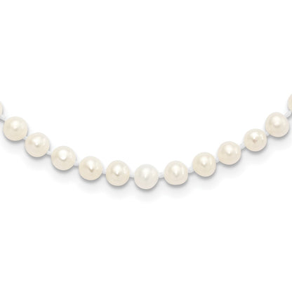 Sterling Silver Rhodium 4-5mm White Fwc Pearl Necklace