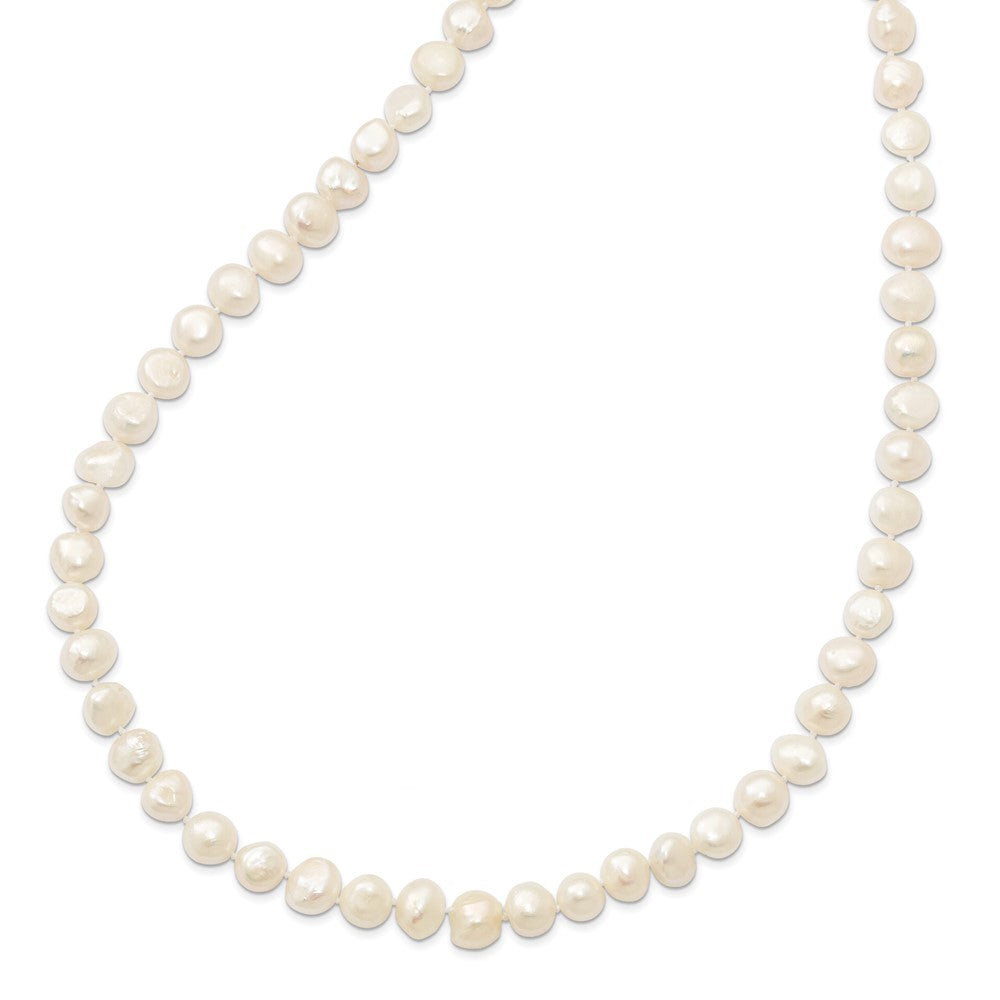 Fashion 9-10mm White Baroque Freshwater Cultured Pearl Slip-On Endless 64 Inch Necklace