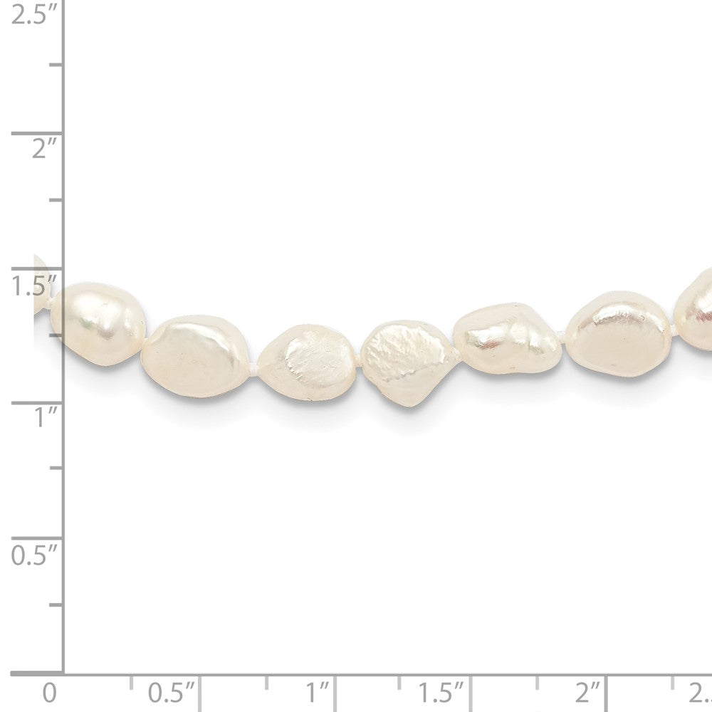 Fashion 9-10mm White Baroque Freshwater Cultured Pearl Slip-On Endless 64 Inch Necklace
