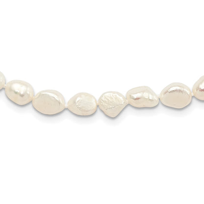 Fashion 9-10mm White Baroque Freshwater Cultured Pearl Slip-On Endless 64 Inch Necklace
