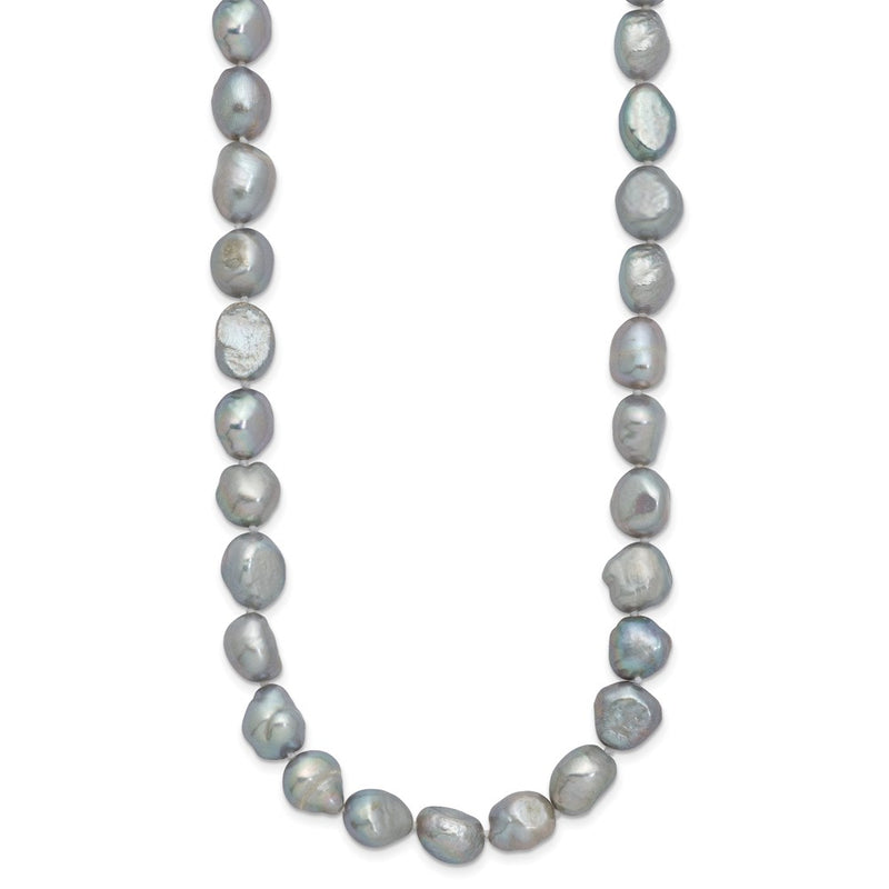 Fashion 9-11mm Grey Baroque Endless Necklace